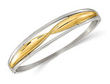 Yellow Plated Stainless Steel Bangle Bracelet